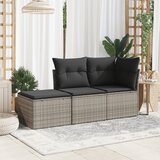  Vrtni tabure s jastukom sivi 55 x 55 x 37 cm od poliratana Siva | Shoptok.si