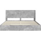  Krevetna konstrukcija s pohranom i uzglavljem Betonska siva 200 x 200 cm | Shoptok.si