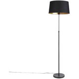 QAZQA Stoječa svetilka črna z nastavljivim črnim senčilom 45 cm - Parte | Shoptok.si