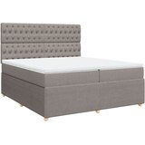 vidaXL Box spring postelja z vzmetnico taupe 200x200 cm blago, (21306275) | Shoptok.si