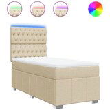 Maison Chic Box spring postelja - Vzmetna postelja z vzmetnico krem 90x200 cm blago SL16712, (21882087) | Shoptok.si