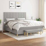  Box spring postelja z vzmetnico svetlo siva 160x200 cm žamet, (20791545) Cene