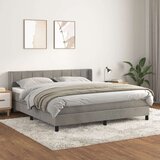  Box spring postelja z vzmetnico svetlo siva 180x200 cm žamet, (20846598) Cene