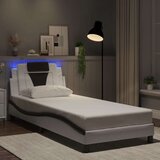  Okvir kreveta s LED svjetlima bijelo-crni 80x200cm umjetna koža | shoptok.hr