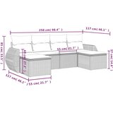 vidaXL 6-dijelni set vrtnih sofa od poliratana s jastucima smeđi | shoptok.hr
