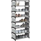 vidaXL Stalak za cipele 8 slojeva sivi 54x28x124 cm netkana tkanina | shoptok.hr
