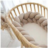 Puffi enojna obroba za otroško posteljo svetlo bež 200 cm | Shoptok.si