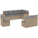  8-dijelni set vrtnih sofa od poliratana s jastucima bež | shoptok.hr
