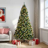  Umjetno božićno drvce sa šarkama 210 cm 300 LED lampica - Zelena sa zasnježenim vrhovima Ø 106 x 210 cm s 300 LED žaruljica | shoptok.hr