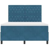vidaXL Box Spring postelja z vzmetnico in LED temno modra 140x200 cm žamet, (22050963) | Shoptok.si
