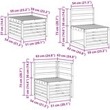  Set vanjskih sofa 7 kom. Bijela Čvrsto drvo akacije | shoptok.hr