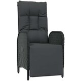  Vrtni naslanjač 2 kosa z mizico črn poli ratan, (20662012) | Shoptok.si