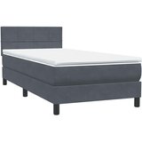 Box spring krevet s madracem tamnosivi 80 x 220 cm baršunasti | shoptok.hr