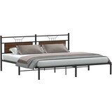 Maison Chic Posteljni okvir - Dvoposteljna postelja - Zakonska postelja brez vzmetnice rjavi hrast 200x200 cm inž. les-J4071, (21760222) | Shoptok.si