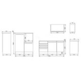 Respekta Premium Kuhinjski komplet BERP290HWGC (Širina: 290 cm, S električnim uređajima, Sivo, visoki sjaj) | shoptok.hr