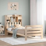 vidaXL Knjižna postelja brez vzmetnice bela 75x190 cm trdna borovina | Shoptok.si
