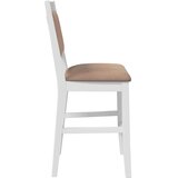  Barske stolice s jastucima 2 kom. Bijele, puno drvo, guma | shoptok.hr