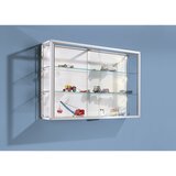  Stenska vitrina, aluminijast okvir, srebrno eloksiran, 2 stekleni polici, širina 820 mm | Shoptok.si