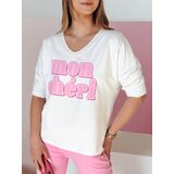 DStreet Bluzka damska oversize z nadrukiem CHERINO biała RY2828 | Shoptok.si