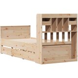 vidaXL Knjižna postelja brez vzmetnice 100x200 cm trdna borovina | Shoptok.si