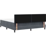 Box Spring Postelja z Blazino Temno Siva Super Kralj Žamet, (22052166) | Shoptok.si