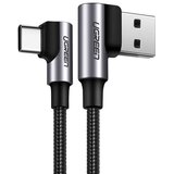  Kutni kabel USB na USB-C UGREEN US176 3A 0,5m (crni) | shoptok.hr
