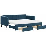  Dnevni krevet na razvlačenje s ladicama plavi 90x200 cm baršun | shoptok.hr