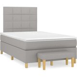  Box spring postelja z vzmetnico svetlo siva 120x200 cm blago, (20790767) | Shoptok.si