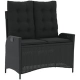  2-dijelni vrtni blagovaonski set s jastucima od poliratana crni Crna 110 cm table length | shoptok.hr