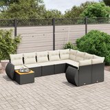 vidaXL 10-dijelni set vrtnih sofa s jastucima crni od poliratana | shoptok.hr
