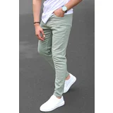 Madmext Men's Green Canvas Slim Fit Pants