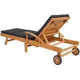 Ležaljka 1-osoba Smeđa i tamno siva Čvrsto teak drvo | shoptok.hr