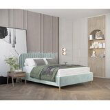 Maison de Rêve Mentolno zelena oblazinjena zakonska postelja s prostorom za shranjevanje z letvenim dnom 120x200 cm Noto – | Shoptok.si