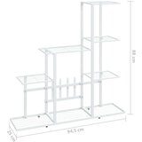 vidaXL Stojalo za rože 94,5x25x88 cm belo kovinsko | Shoptok.si