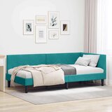 vidaXL Kutni okvir kreveta Ostalo s uzglavljem Tirkizna 100 x 200 cm Cijene