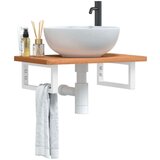  Polica za umivaonik od čelika i masivne bukovine | shoptok.hr