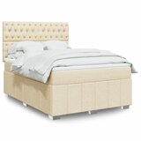  Krevet s oprugama i madracem krem 140 x 190 cm od tkanine | shoptok.hr