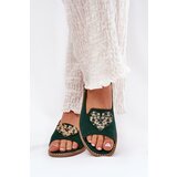 S. BARSKI Women's sandals with gold decoration eco suede S.Barski KV27-059 brown | shoptok.hr