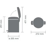 Brabantia Koš za odpadke s pedalom 5L s plastičnim vložkom - platinum | Shoptok.si