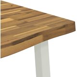  Stol za blagovanje s prirodnim rubom 160 x 80 x 75 cm Bijela | shoptok.hr