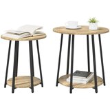vidaXL Krajnji stolovi Sonoma hrast MDF, Metal Srednji Elegantni | shoptok.hr