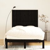  Uzglavlje za krevet Crno 127,5x3x110 cm od masivne borovine | shoptok.hr