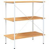 vidaXL 3-nadstropni regal s policami bel in hrast 80x40x92 cm | Shoptok.si