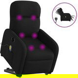 Maison Chic Električni masažni naslanjač - Relax naslanjač s funkcijo vstajanja črn, (22061429) | Shoptok.si