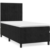 The Living Store Box spring postelja z vzmetnico črn 90x190 cm žamet - Box Spring Postelja, (21490123) | Shoptok.si