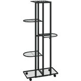  Stalak za cvijeće s 5 katova 44 x 23 x 100 cm crni željezni | shoptok.hr