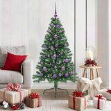 vidaXL Umjetna preddekorirana božićna jelka Zelena 150 cm PVC | Shoptok.si