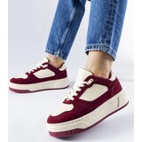 Gemre Burgundy and white platform sneakers Pomona | Shoptok.si