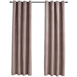 vidaXL Zavjese za zamračivanje 2 kom smeđe-sive 140 x 225 cm | shoptok.hr