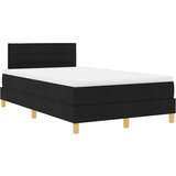  Črna postelja s škatlastim vzmetnico 120x190 cm tkanina, (22083115) | Shoptok.si
